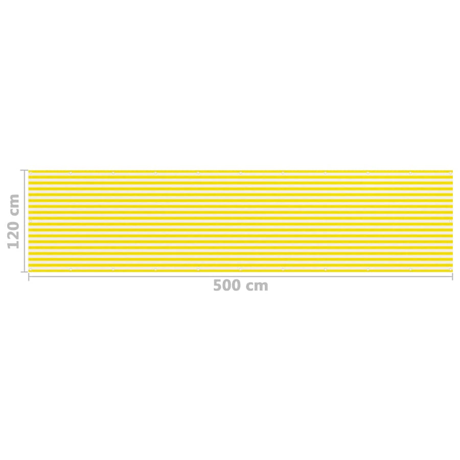 Balkonscherm Hdpe Geel En Wit 120 x 500 cm
