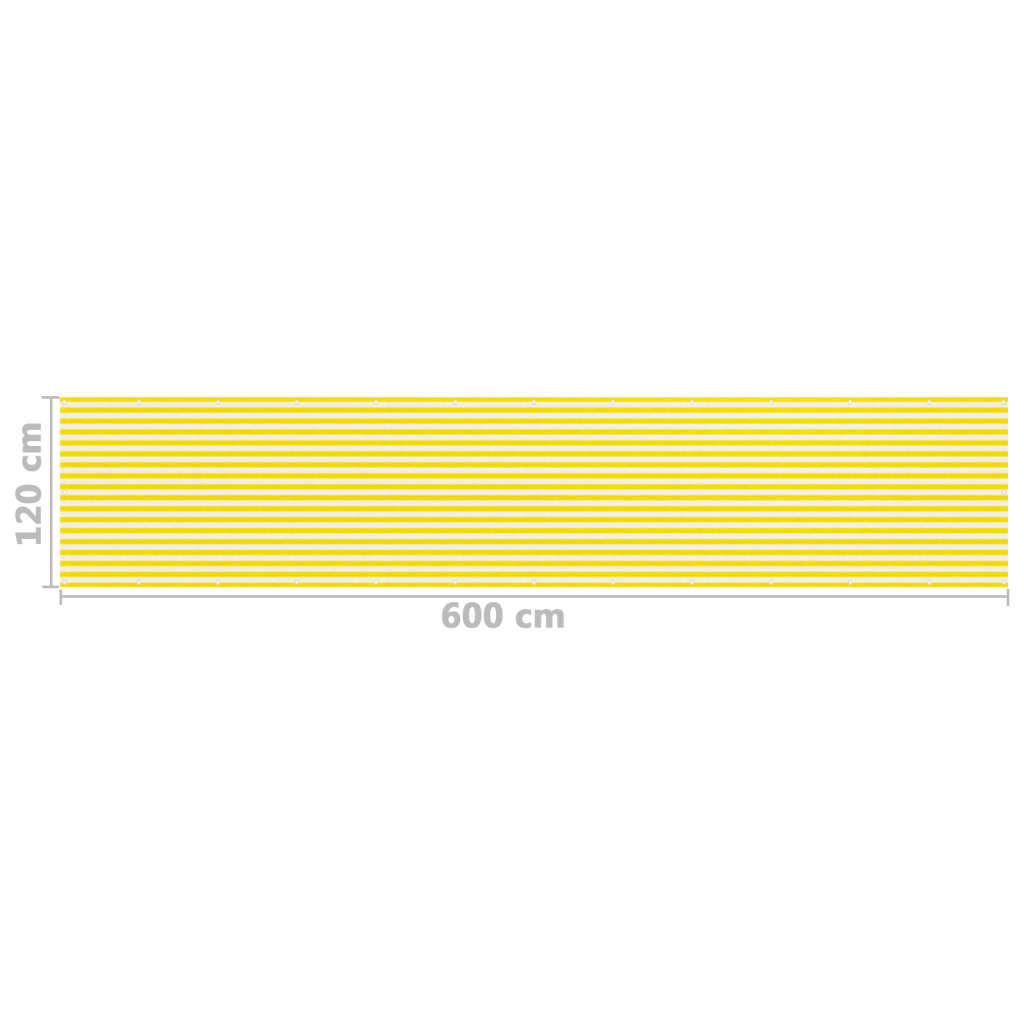Balkonscherm Hdpe Geel En Wit 120 x 600 cm
