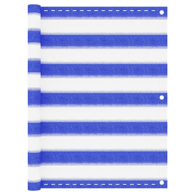 Balkonscherm 75X300 Cm Hdpe Blauw En Wit Blauw En Wit