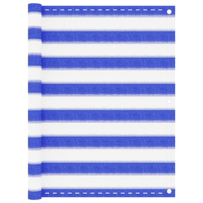 Balkonscherm Hdpe Blauw En Wit 90 x 300 cm