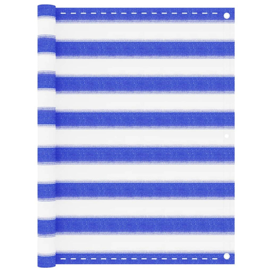 Balkonscherm Hdpe Blauw En Wit 90 x 400 cm