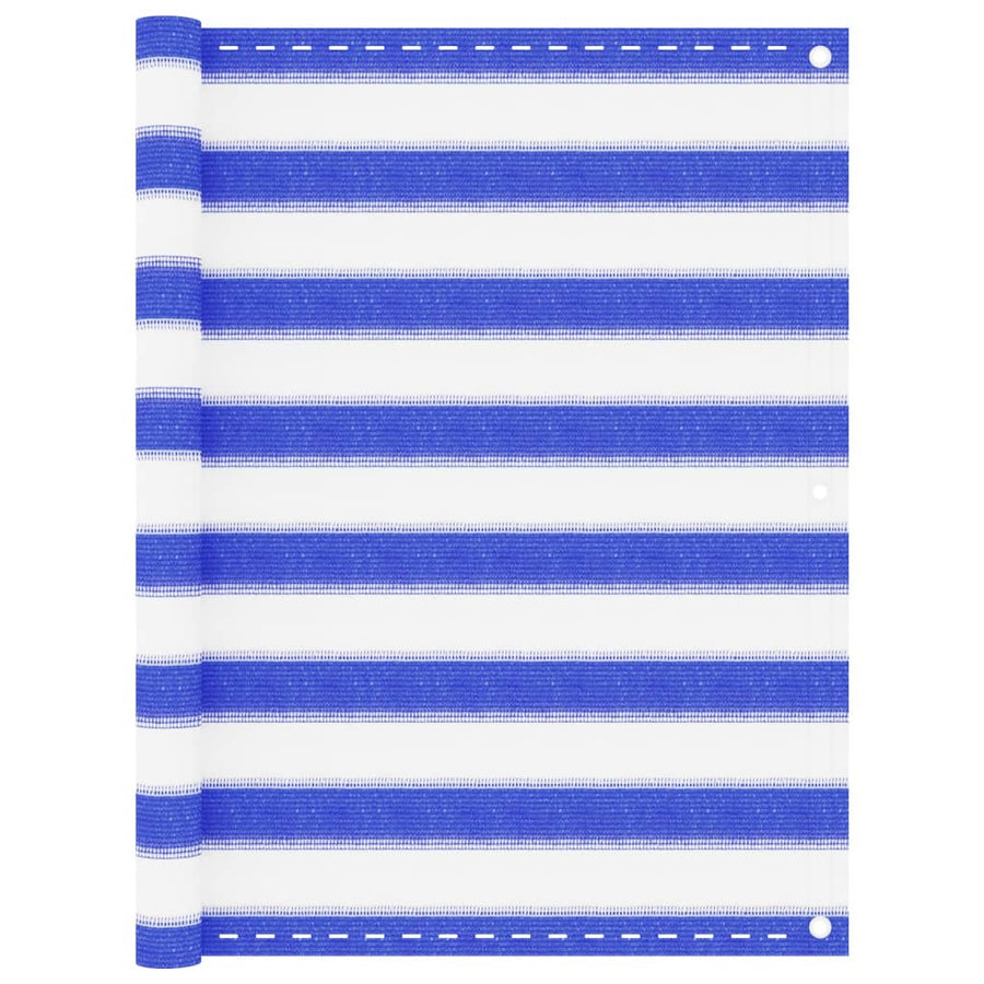 Balkonscherm Hdpe Blauw En Wit 90 x 500 cm