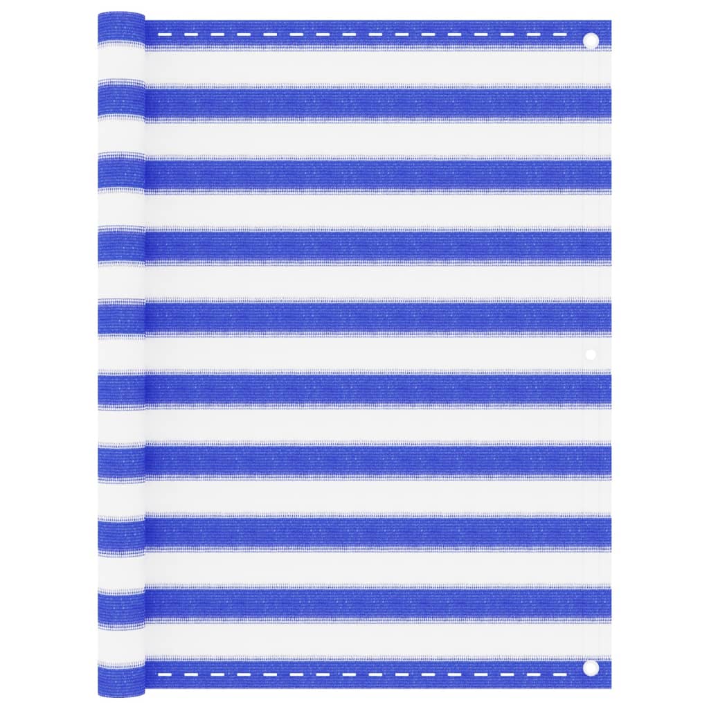 Balkonscherm Hdpe Blauw En Wit 120 x 400 cm