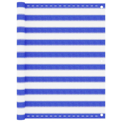 Balkonscherm Hdpe Blauw En Wit 120 x 400 cm