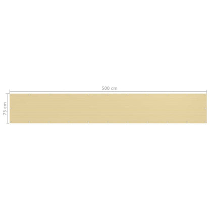 Balkonscherm Hdpe Beige 75 x 500 cm