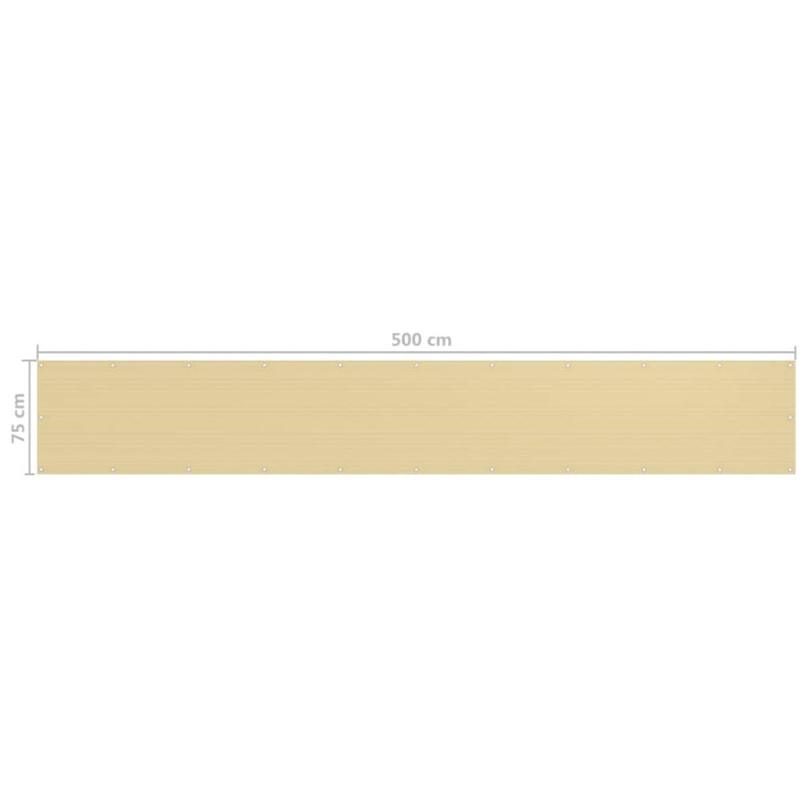 Balkonscherm Hdpe Beige 75 x 500 cm