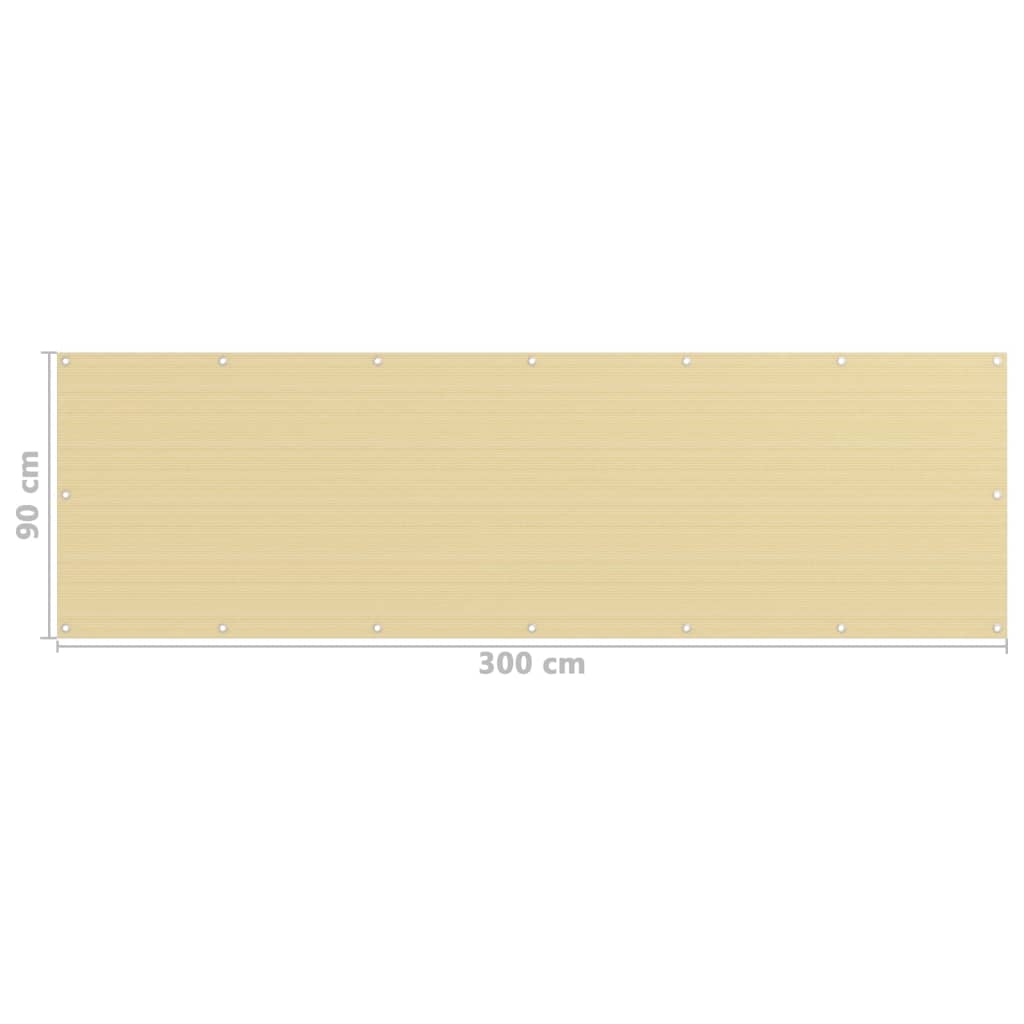 Balkonscherm Hdpe Beige 90 x 300 cm