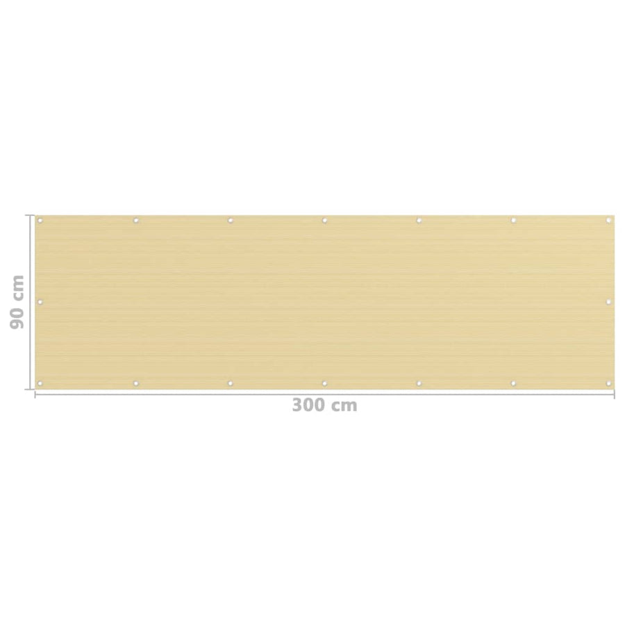 Balkonscherm Hdpe Beige 90 x 300 cm