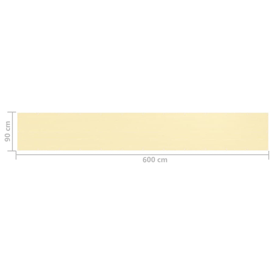 Balkonscherm Hdpe Beige 90 x 600 cm