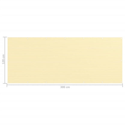 Balkonscherm Hdpe Beige 120 x 300 cm