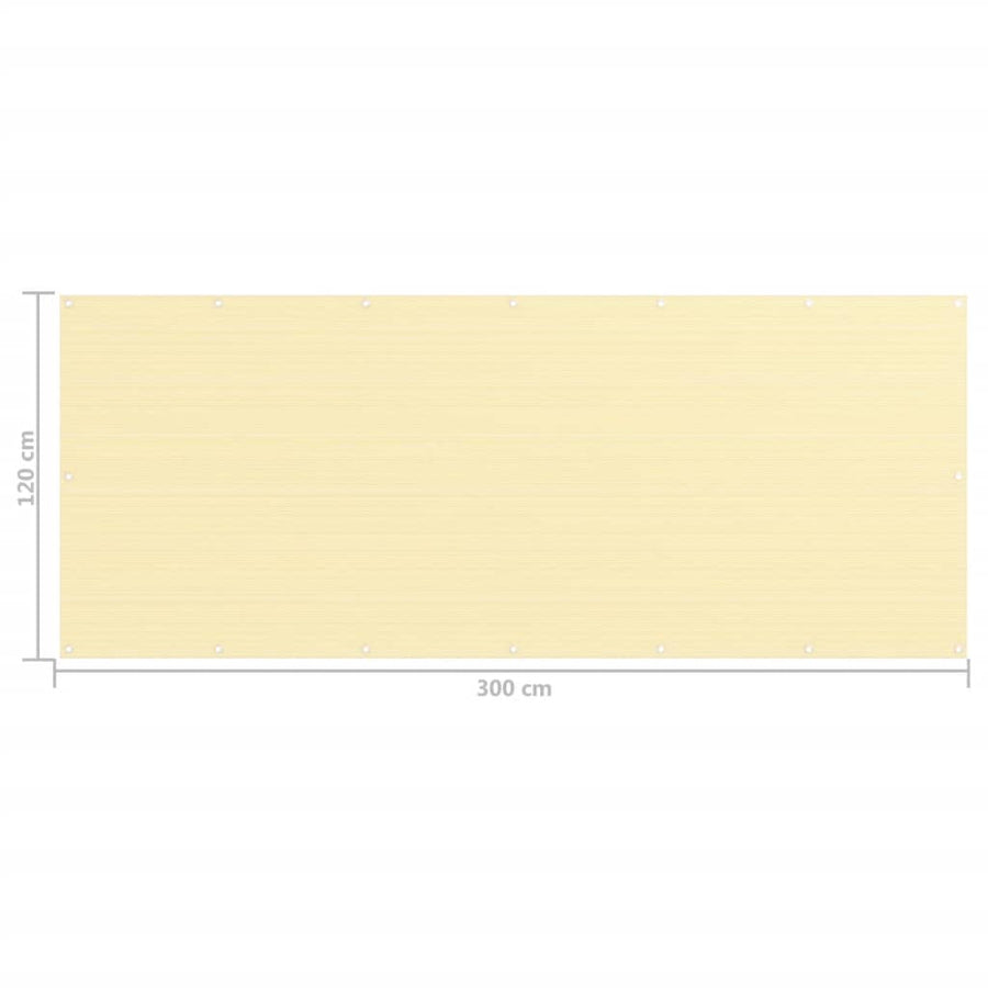 Balkonscherm Hdpe Beige 120 x 300 cm