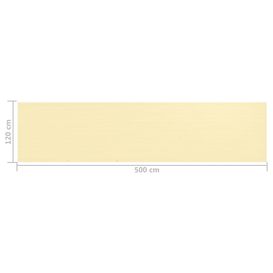 Balkonscherm Hdpe Beige 120 x 500 cm