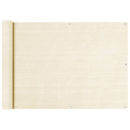 Balkonscherm Hdpe Kleurig Crème 75 x 300 cm