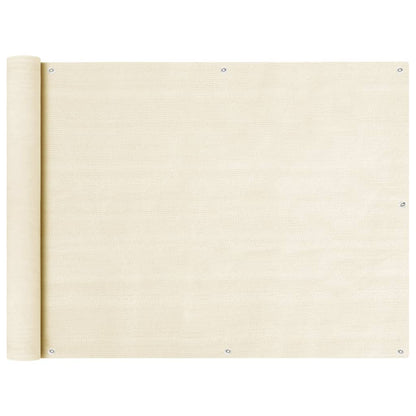 Balkonscherm 90x500 cm HDPE crèmekleurig