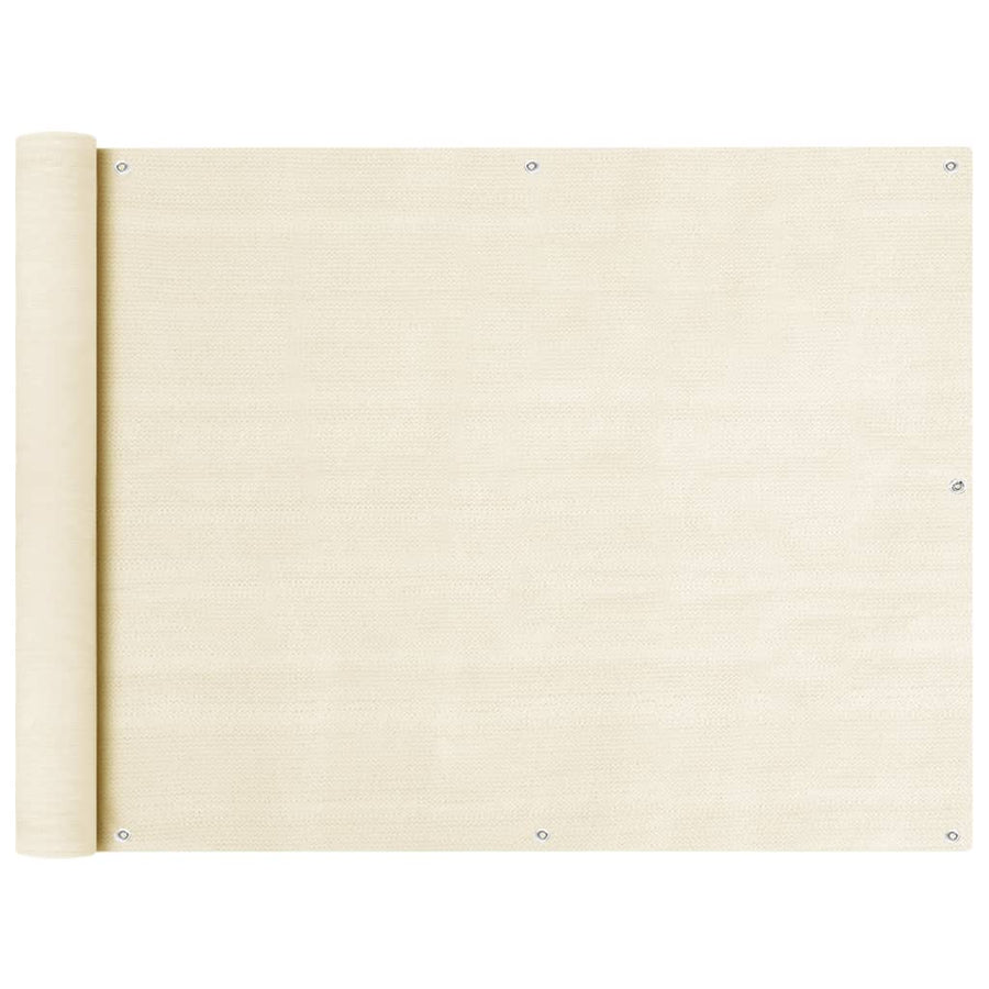 Balkonscherm 90x600 cm HDPE crèmekleurig