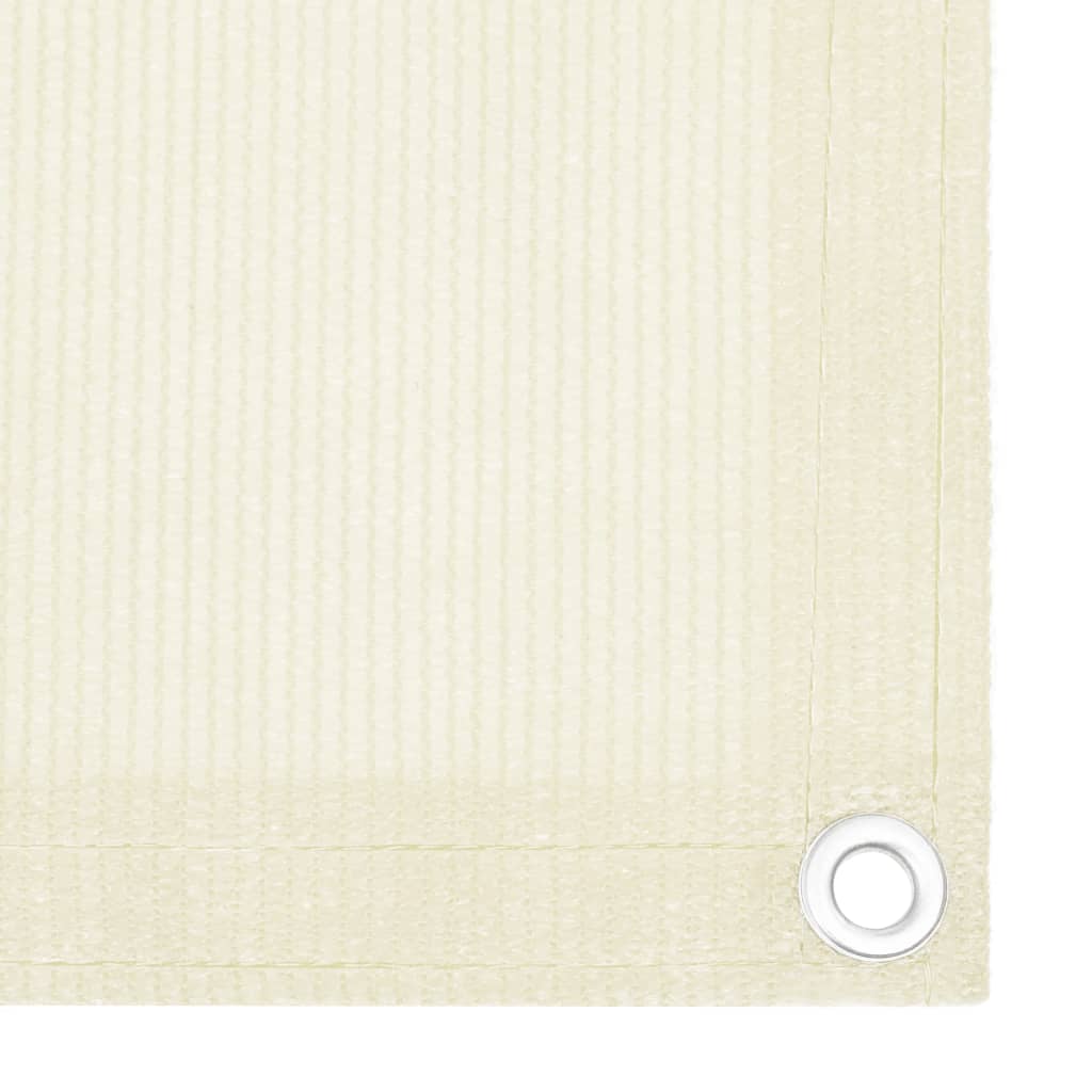 Balkonscherm 90x600 cm HDPE crèmekleurig