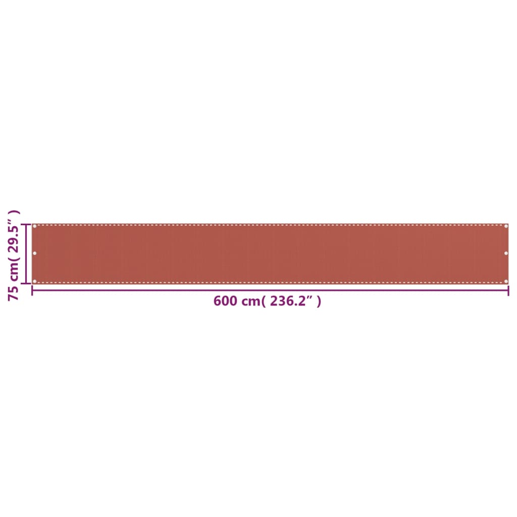 Balkonscherm Hdpe Kleurig Terracotta 75 x 600 cm