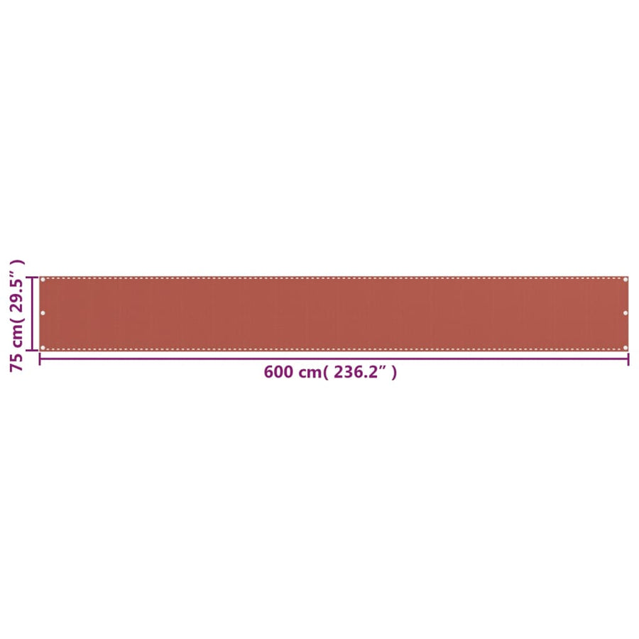 Balkonscherm Hdpe Kleurig Terracotta 75 x 600 cm