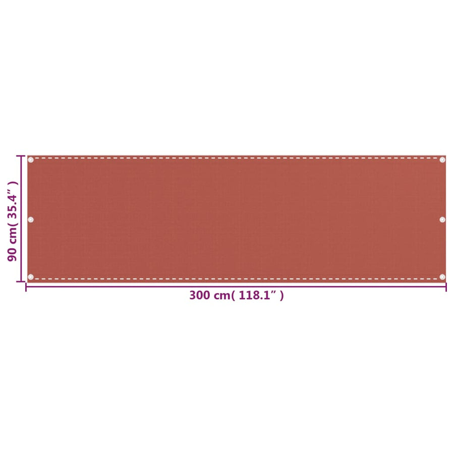 Balkonscherm Hdpe Kleurig Terracotta 90 x 300 cm
