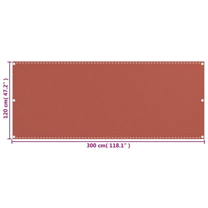 Balkonscherm Hdpe Terracotta 120 x 300 cm