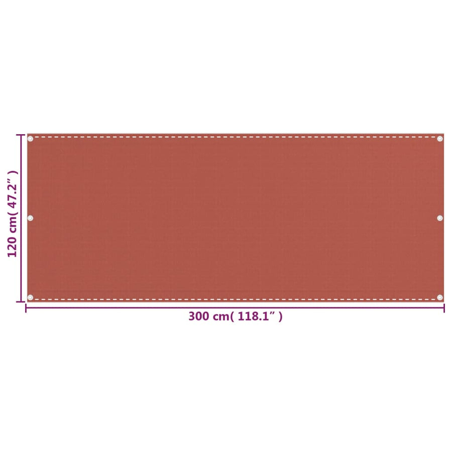 Balkonscherm Hdpe Terracotta 120 x 300 cm