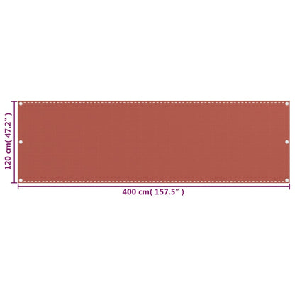 Balkonscherm Hdpe Kleurig Terracotta 120 x 400 cm