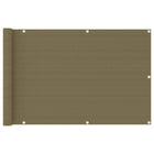 Balkonscherm 90x400 cm HDPE taupe