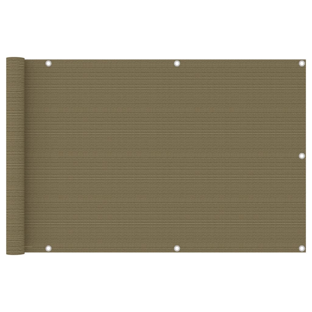 Balkonscherm Hdpe Taupe 90 x 400 cm