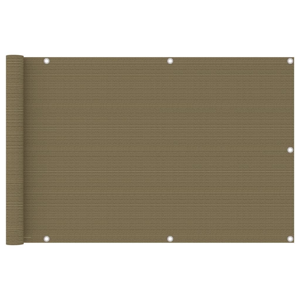Balkonscherm Hdpe Taupe 90 x 500 cm