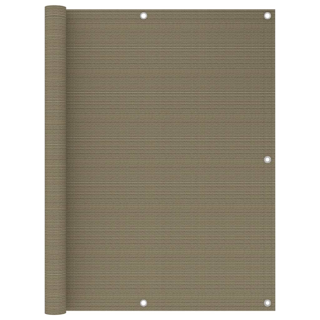 Balkonscherm Hdpe Taupe 120 x 600 cm