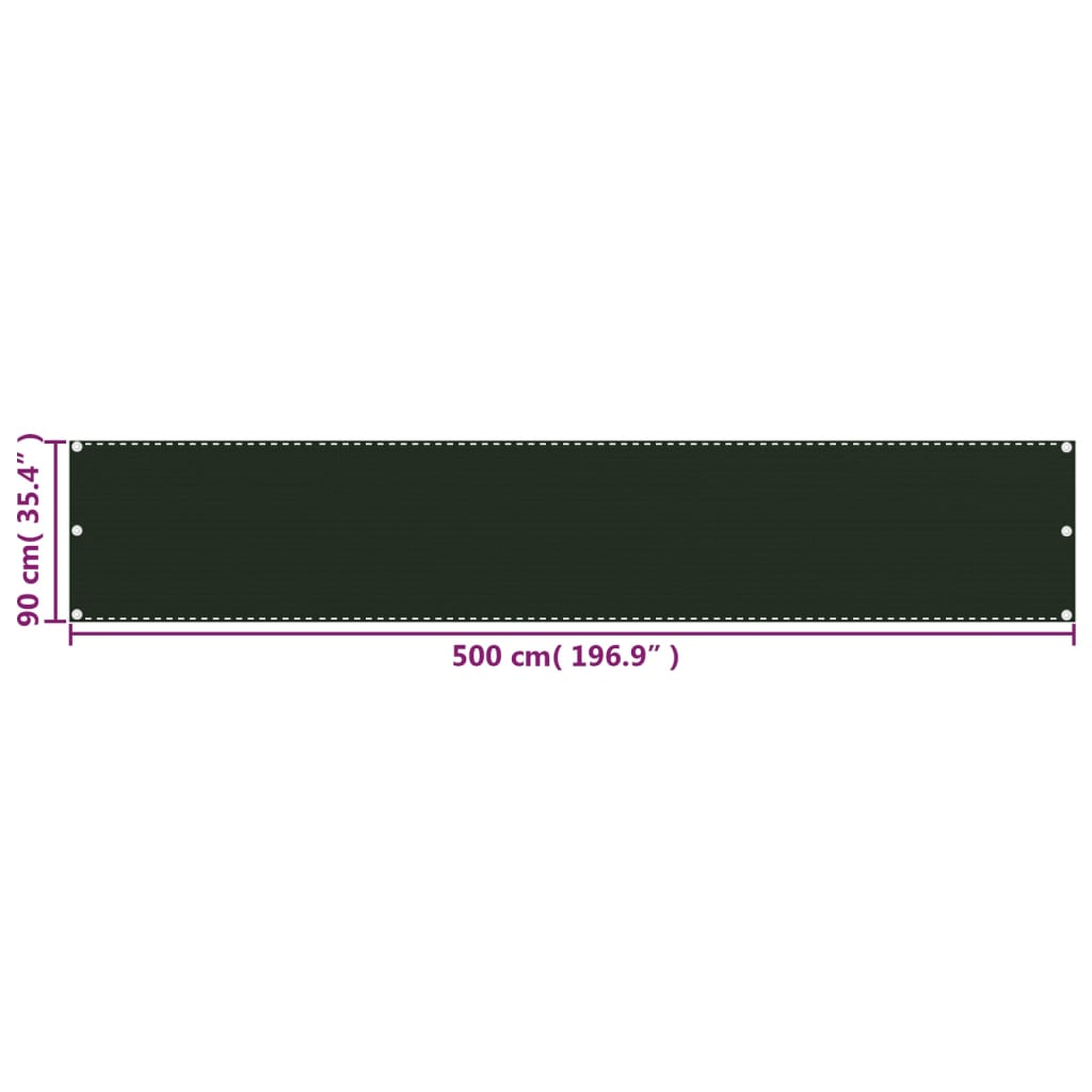 Balkonscherm Hdpe Donkergroen 90 x 500 cm