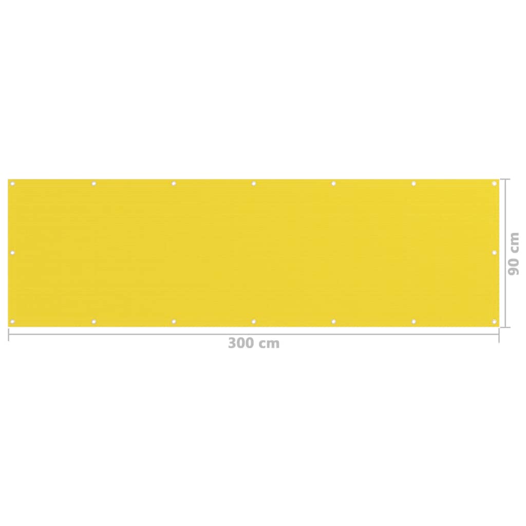 Balkonscherm Hdpe Geel 90 x 300 cm