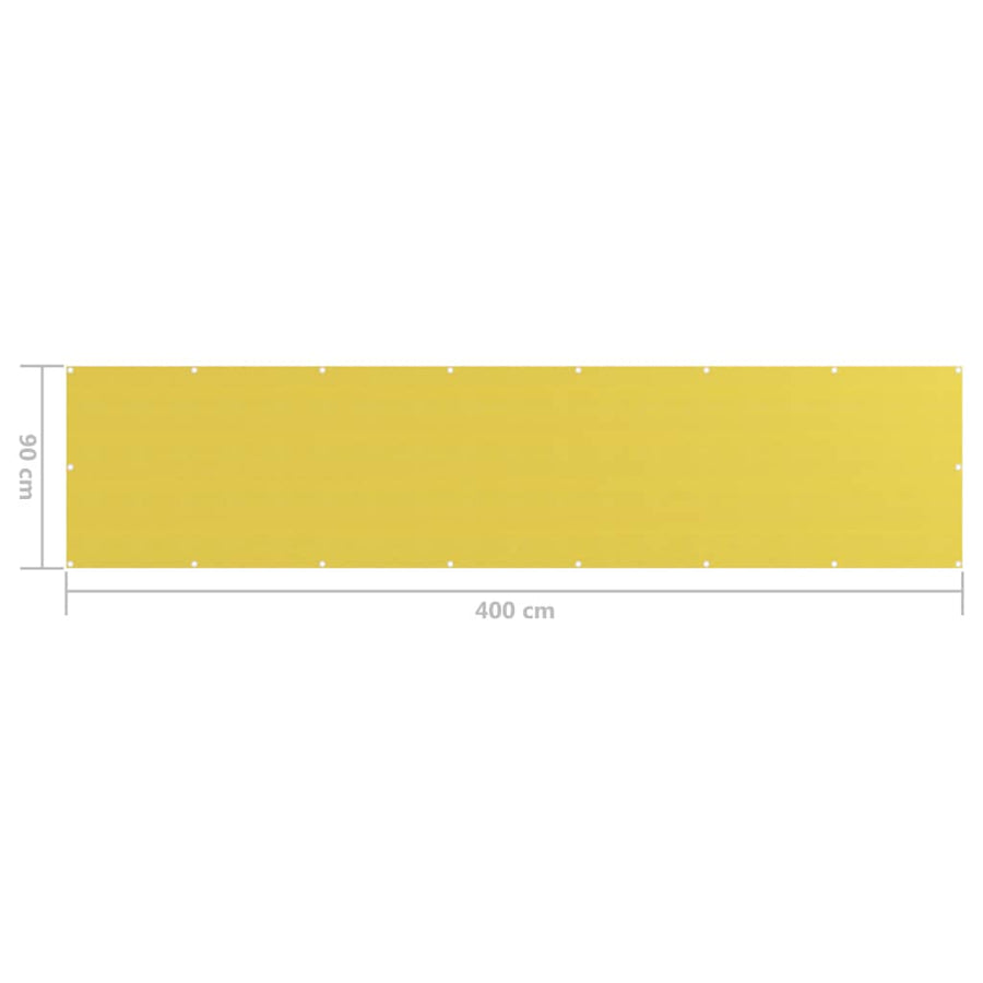 Balkonscherm Hdpe Geel 90 x 400 cm