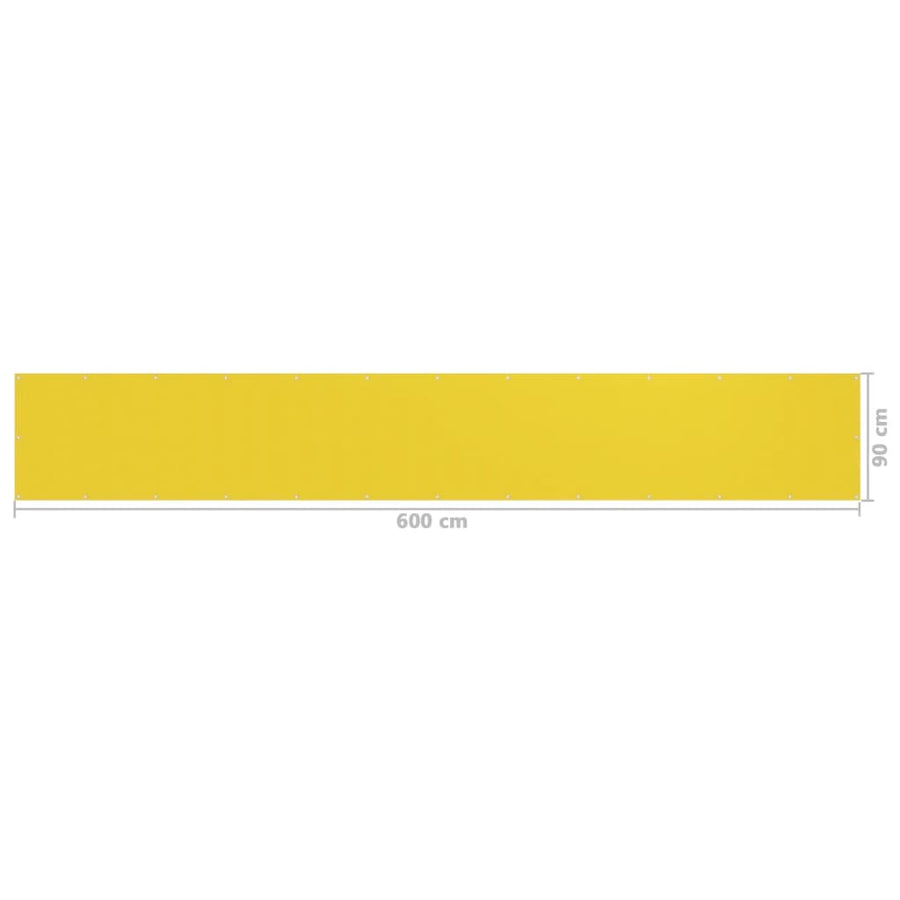 Balkonscherm Hdpe Geel 90 x 600 cm