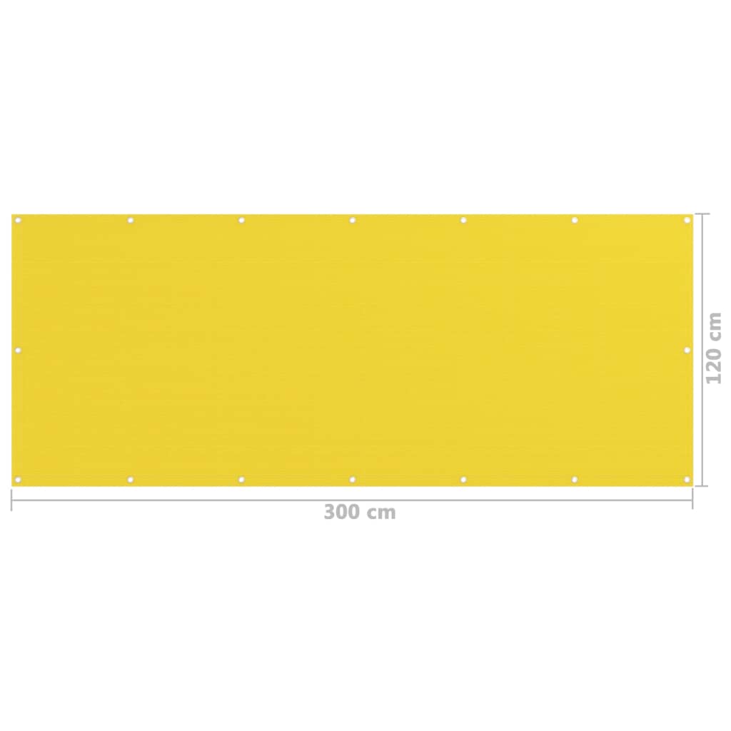 Balkonscherm Hdpe Geel 120 x 300 cm