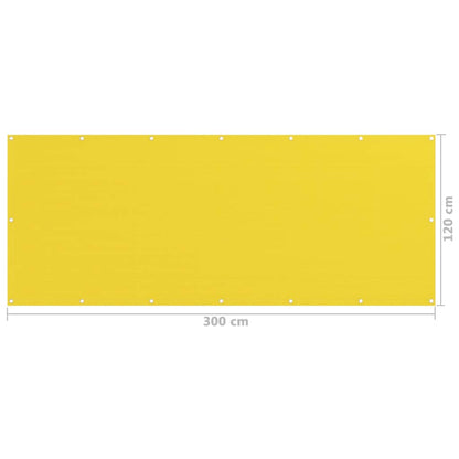 Balkonscherm Hdpe Geel 120 x 300 cm