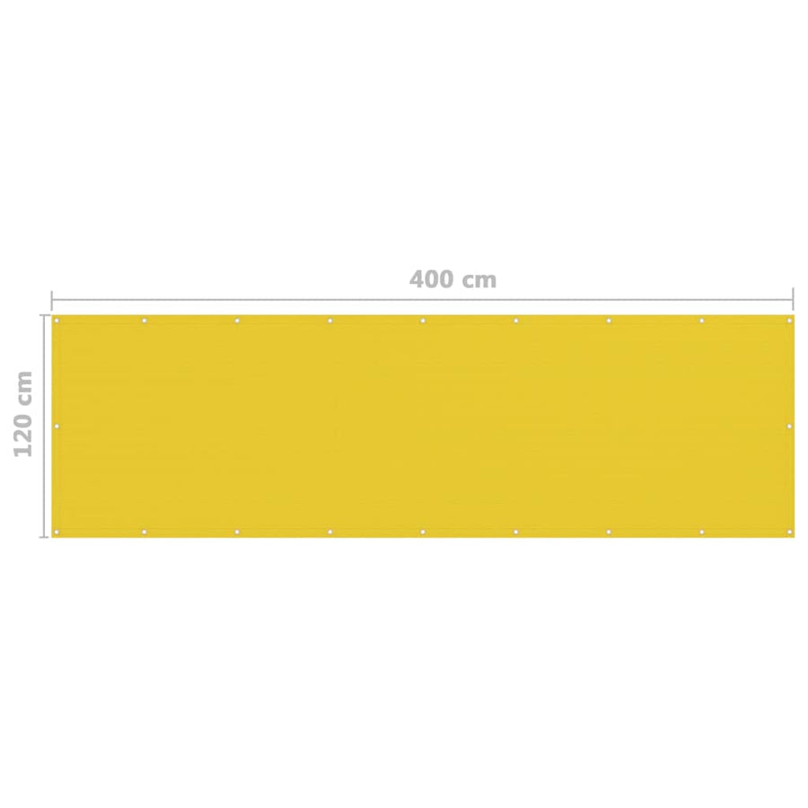Balkonscherm Hdpe Geel 120 x 400 cm