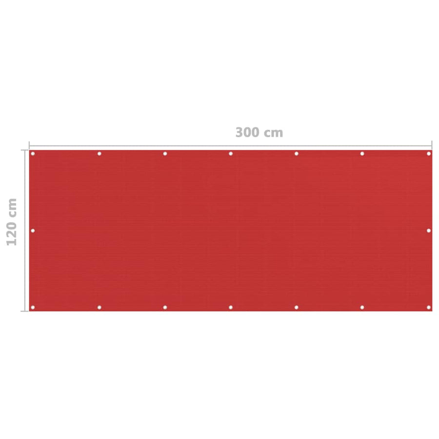 Balkonscherm Hdpe Rood 120 x 300 cm