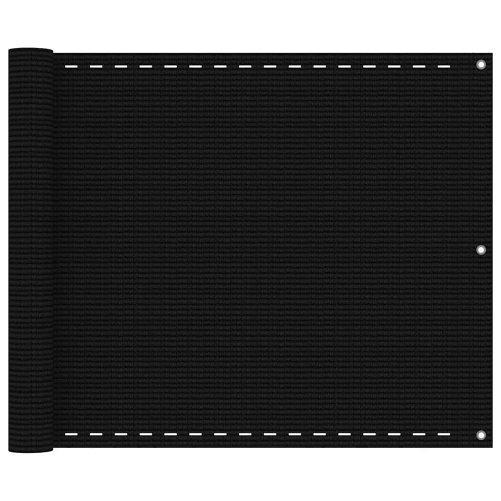 Balkonscherm Hdpe Zwart 75 x 300 cm
