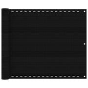 Balkonscherm 75 x 300 cm zwart HDPE