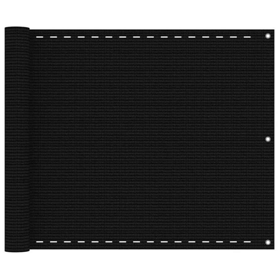 Balkonscherm Hdpe Zwart 75 x 300 cm