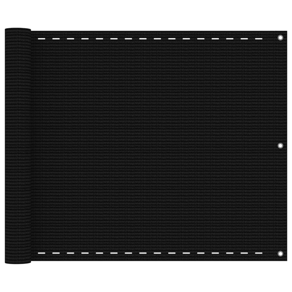 Balkonscherm Hdpe Zwart 75 x 400 cm