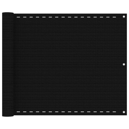 Balkonscherm Hdpe Zwart 75 x 400 cm