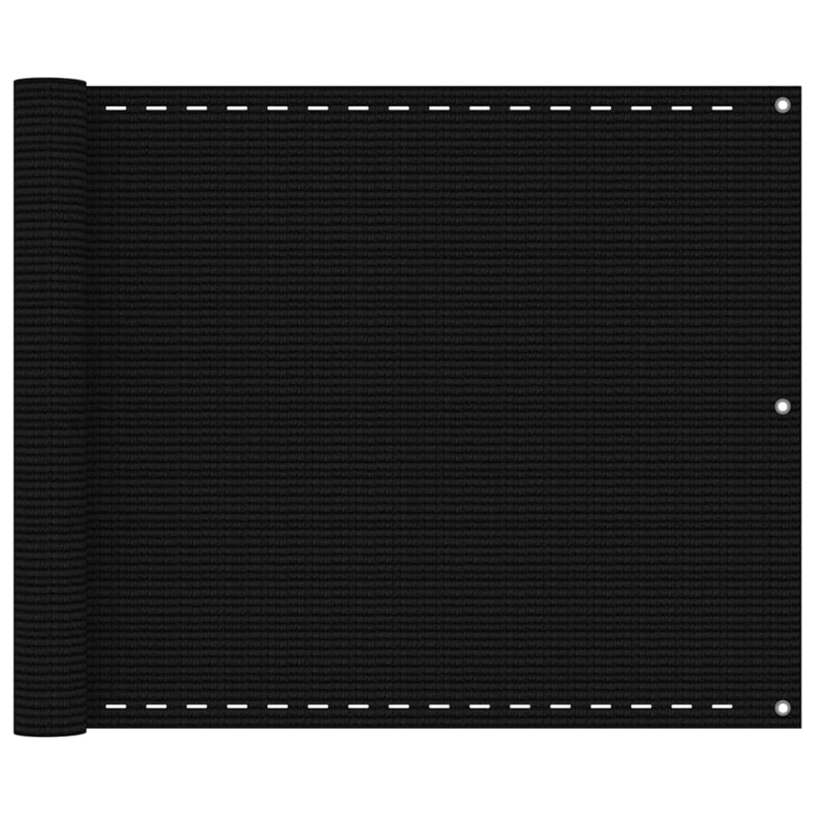 Balkonscherm Hdpe Zwart 75 x 400 cm