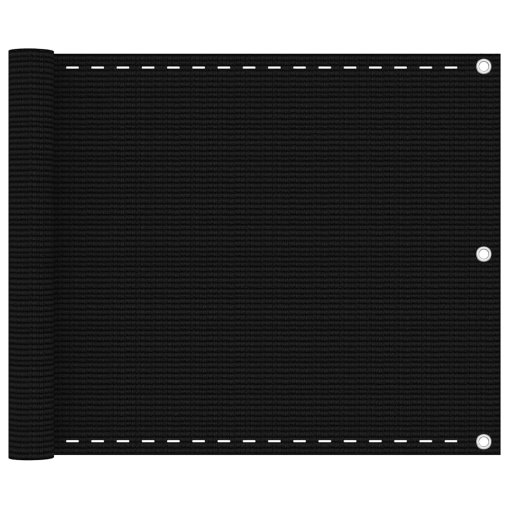 Balkonscherm Hdpe Zwart 75 x 500 cm