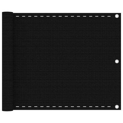 Balkonscherm Hdpe Zwart 75 x 500 cm