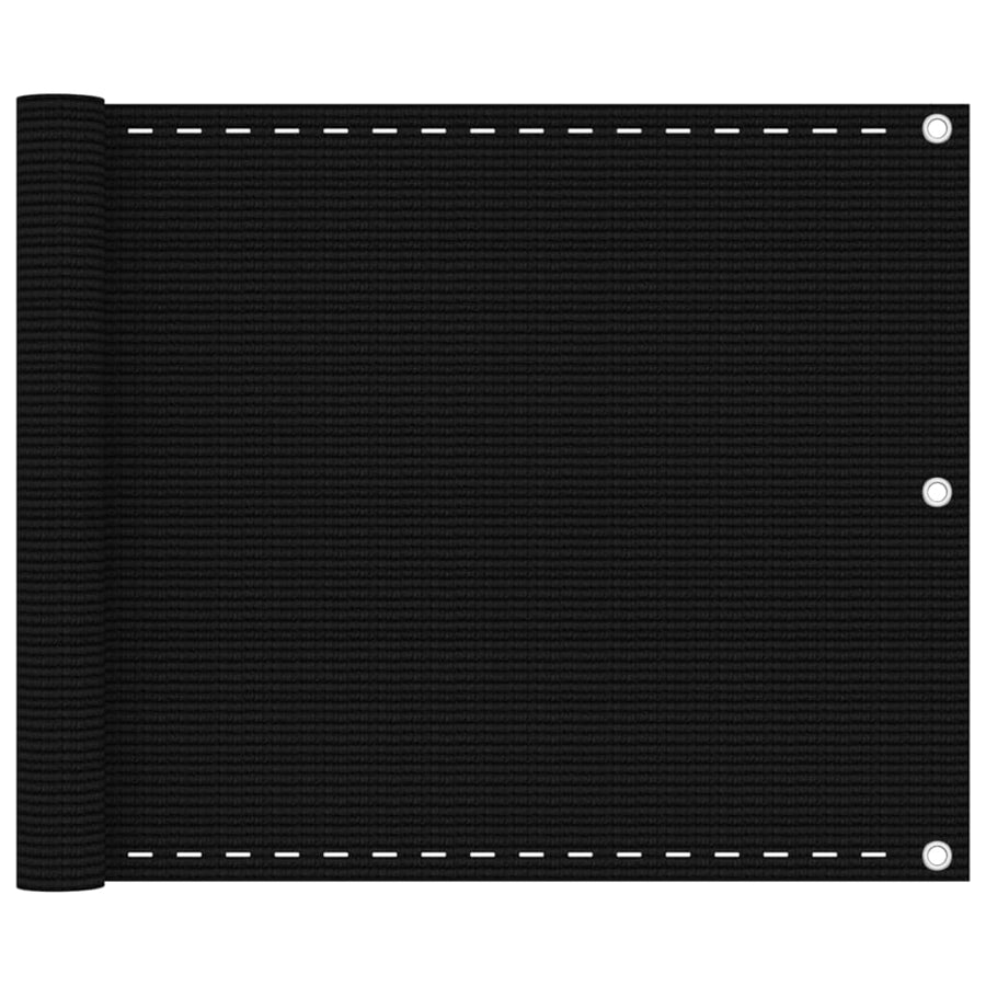 Balkonscherm Hdpe Zwart 75 x 500 cm