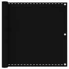 Balkonscherm 90x600 cm zwart HDPE