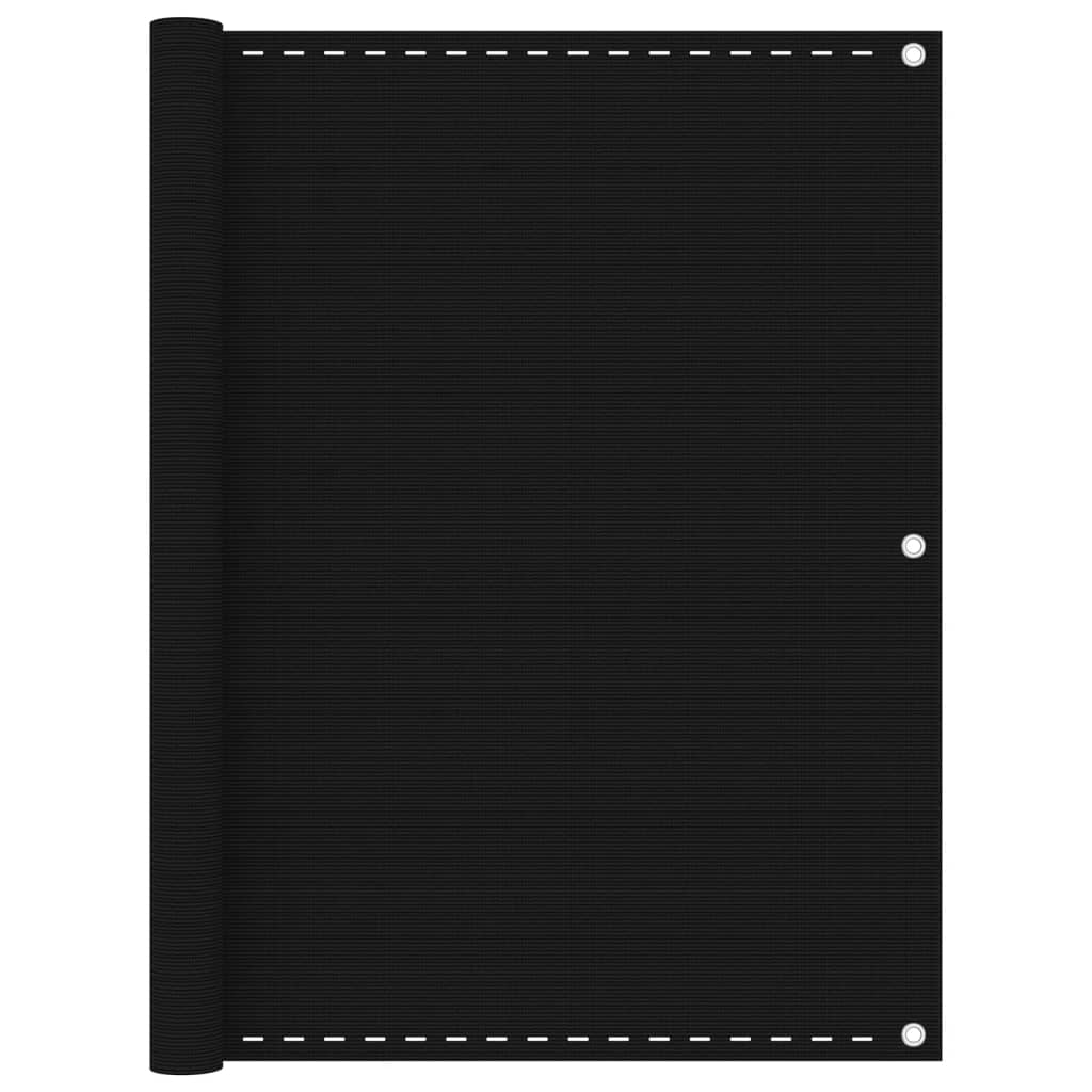 Balkonscherm 120x600 cm HDPE zwart