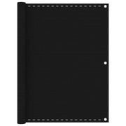 Balkonscherm 120x600 cm zwart HDPE